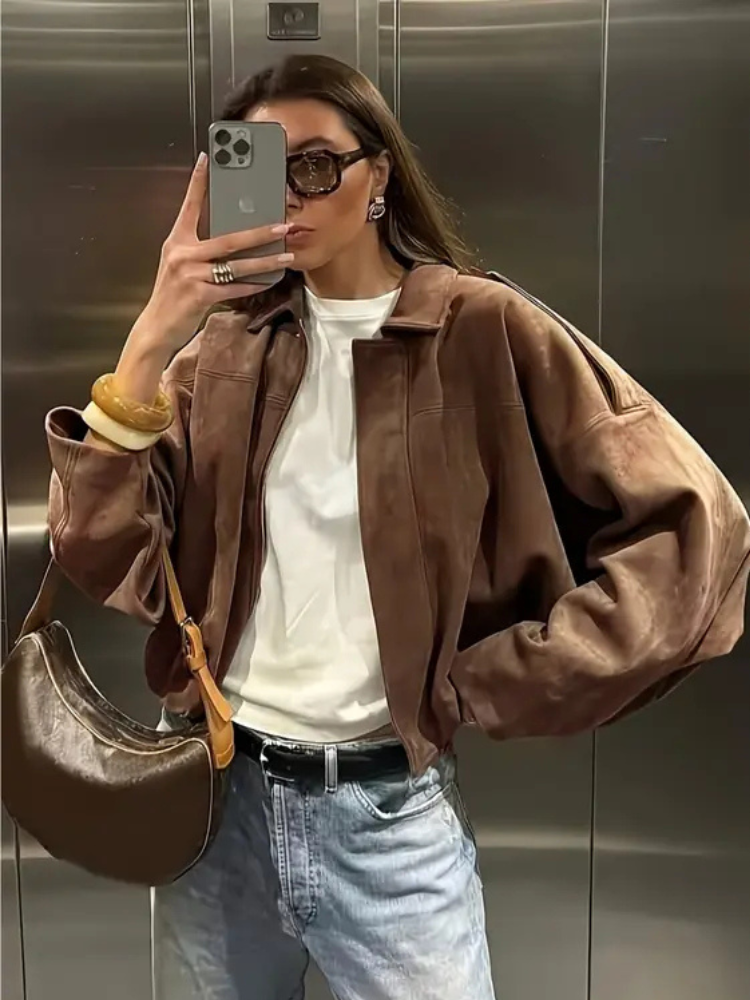 DORIAN OVERSIZED SUEDE EDGE JACKET