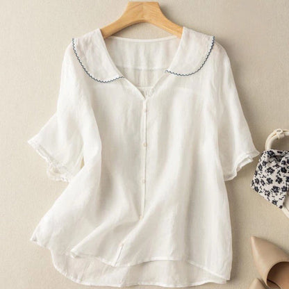AURORA RELAXED LINEN BLOUSE