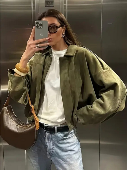 DORIAN OVERSIZED SUEDE EDGE JACKET