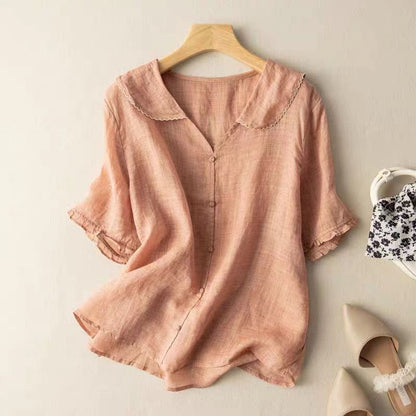AURORA RELAXED LINEN BLOUSE
