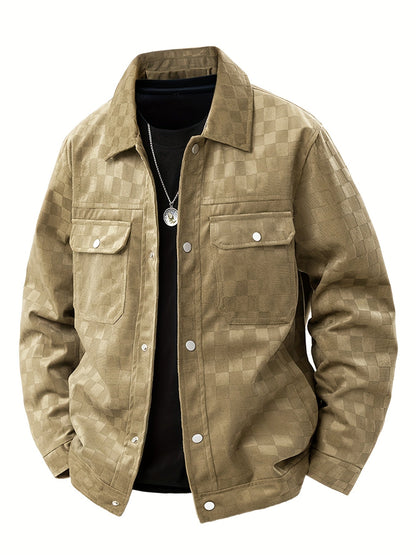 RAFAEL TONAL CHECKERBOARD SUEDE JACKET