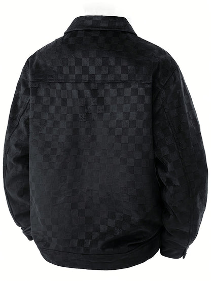 RAFAEL TONAL CHECKERBOARD SUEDE JACKET